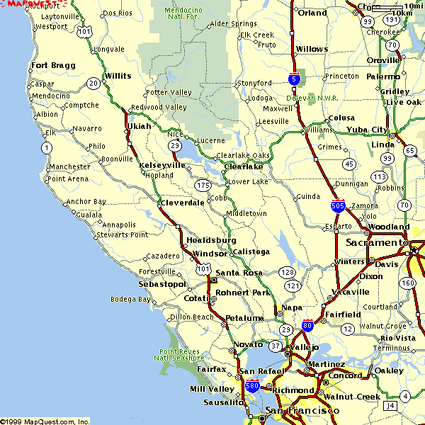 Mendocino Map Travel Maps